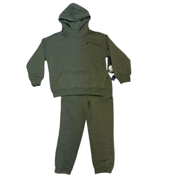Volcom Boys Green Hoodie Sweatpants Set Size 6 - Picture 1 of 2